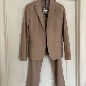 Women’s Beige Suit Blazer and Pants Set